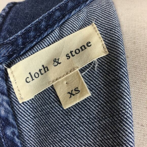 Cloth & Stone Blue Denim Sleeveless Asymmetrical Hem Dress XS - Picture 6 of 7